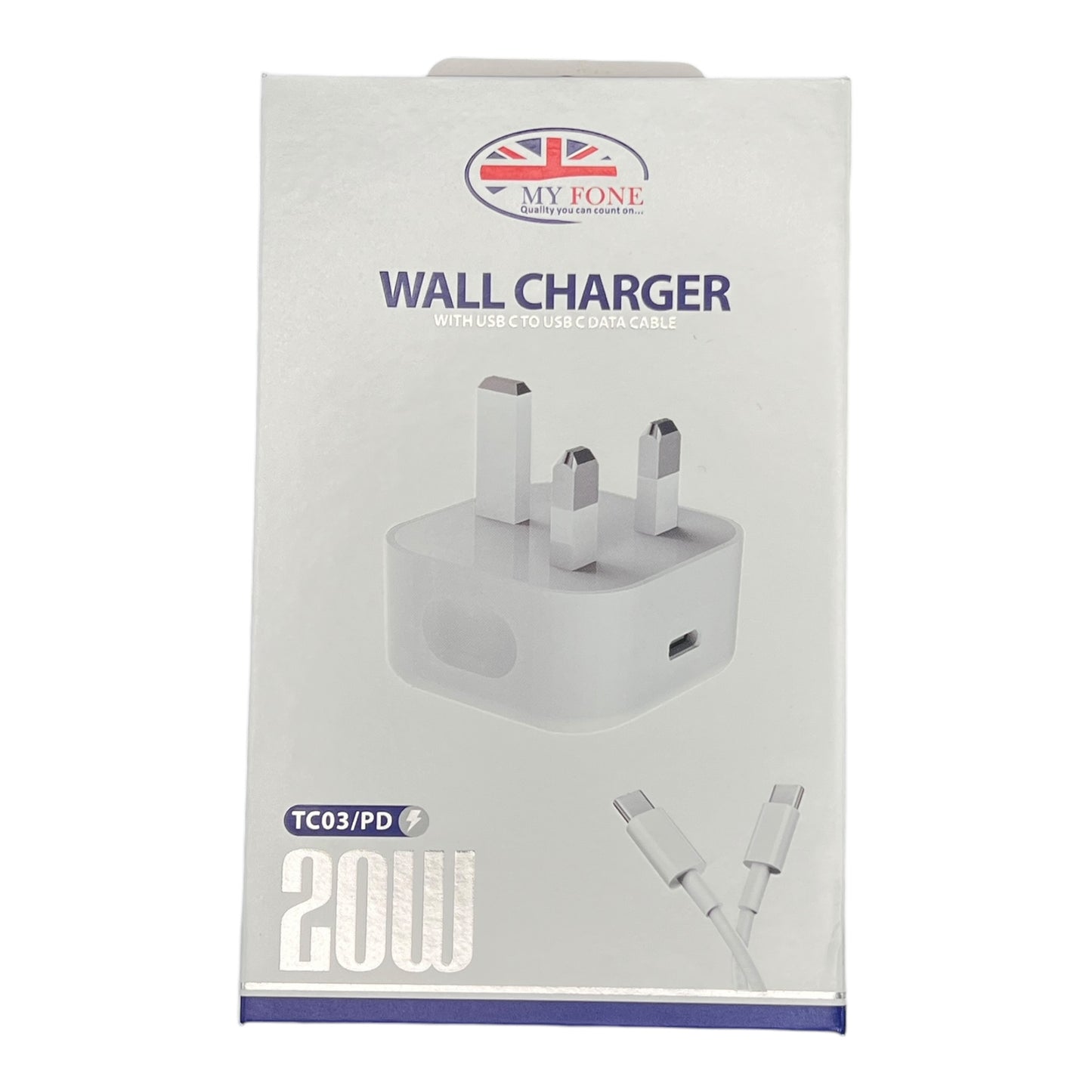 20W wall charger myfone with C to C 1m cable